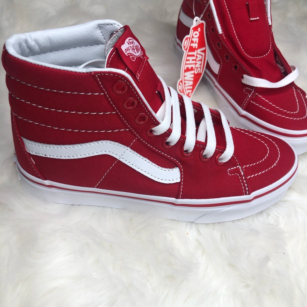 New Red Vans High Top Vans